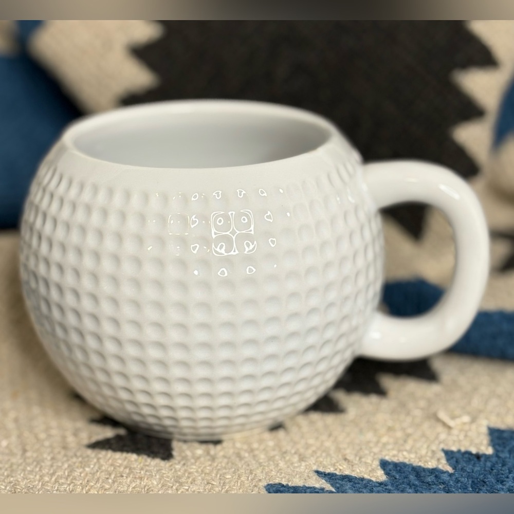 White Textured Golf Ball Mug
